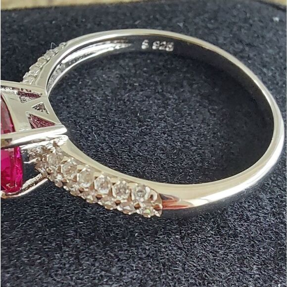 2.2 Carat Ruby Ring 925 Sterling Silver - Picture 12 of 12